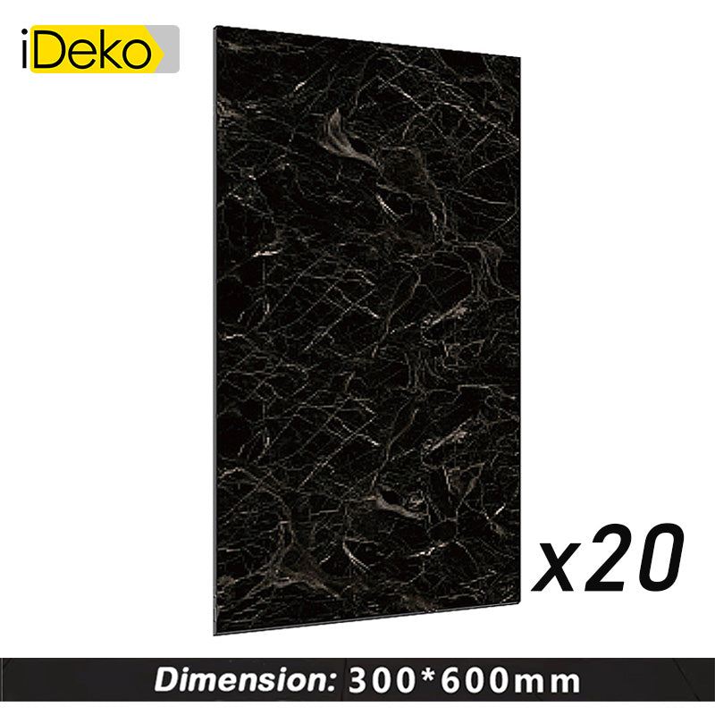 20 x Papier peint 3D Auto Adhesif a Effet Carrelage ceramique marbre Bricolage Cuisine salle de bain mural sol 30cmx60cm