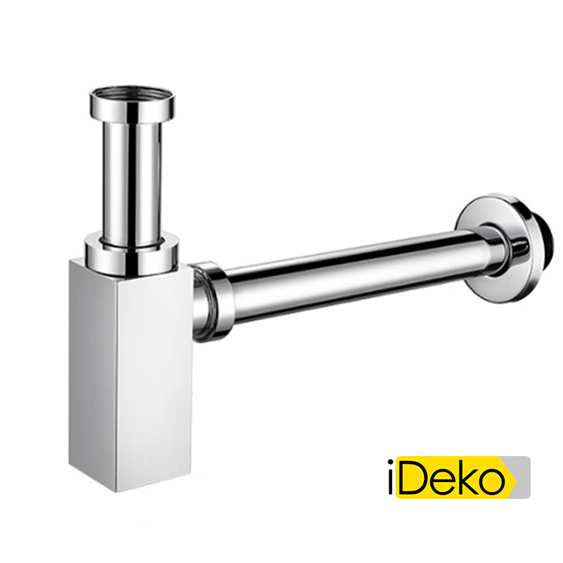 Siphon de Lavabo en Laiton Universel 45mm Tube de Siphon Chrome Design standard Reglable Anti Odeur mode