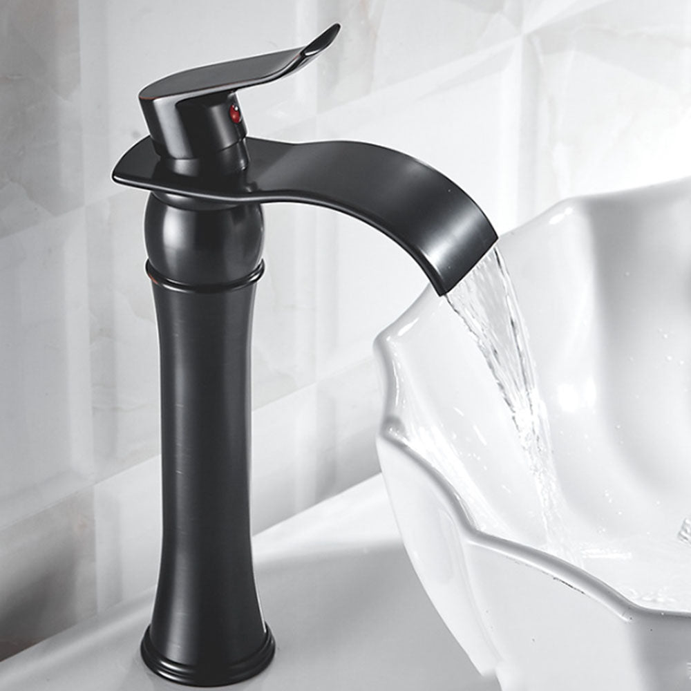 Robinet de salle de bain cascade mitigeur vasque haut peintre Noir retro style
