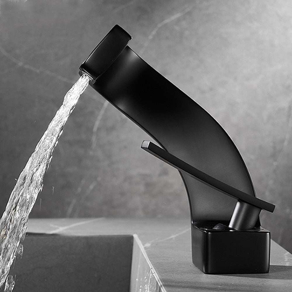 Robinet de lavabo mitigeur salle de bain cascade peintre Noir moderne Mono standard EU
