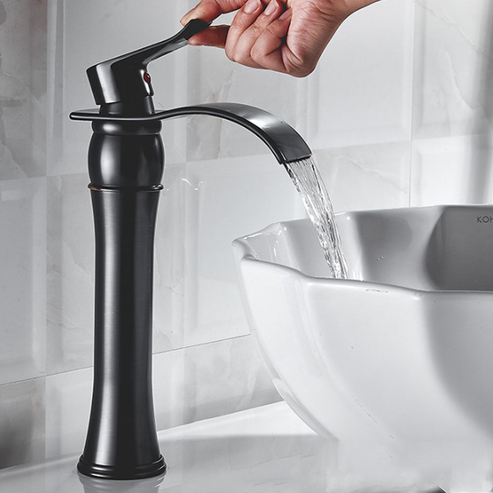 Robinet de salle de bain cascade mitigeur vasque haut peintre Noir retro style