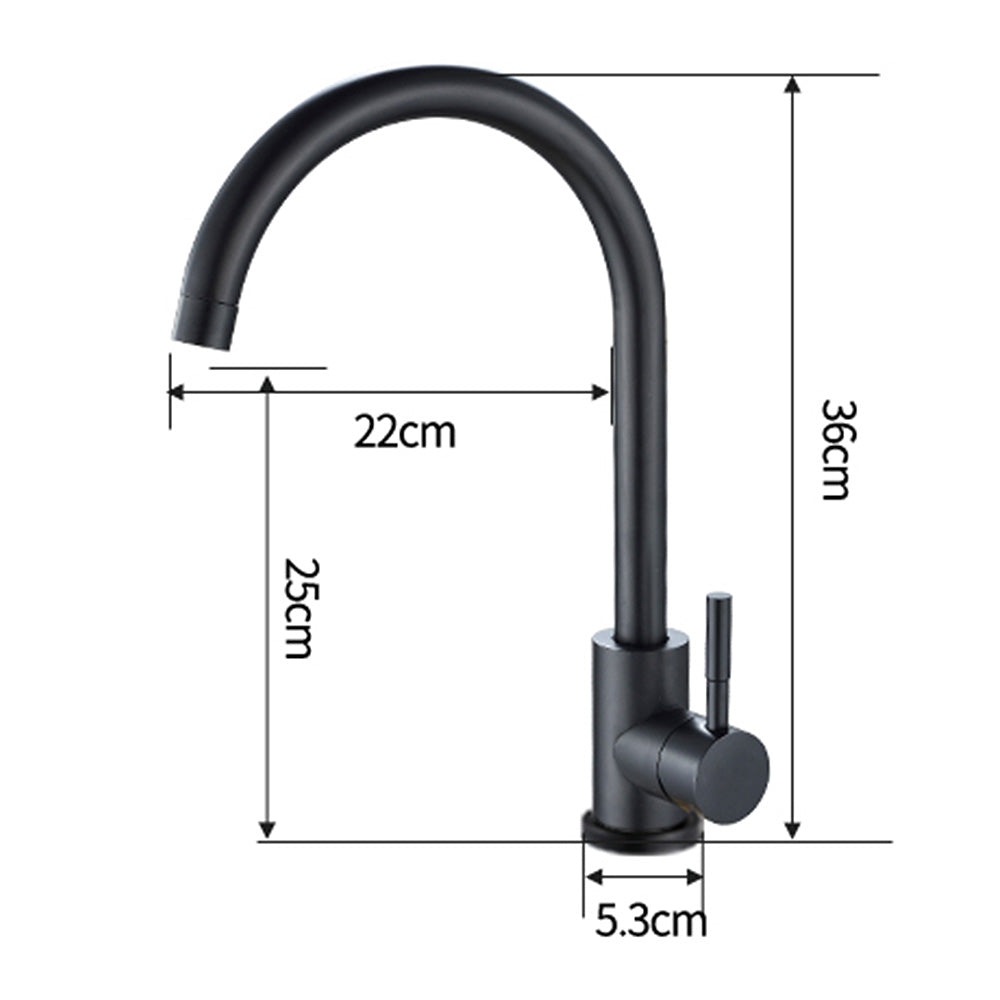 Robinet de cuisine en ceramique rotation a 360 degres evier Noir retro standard EU