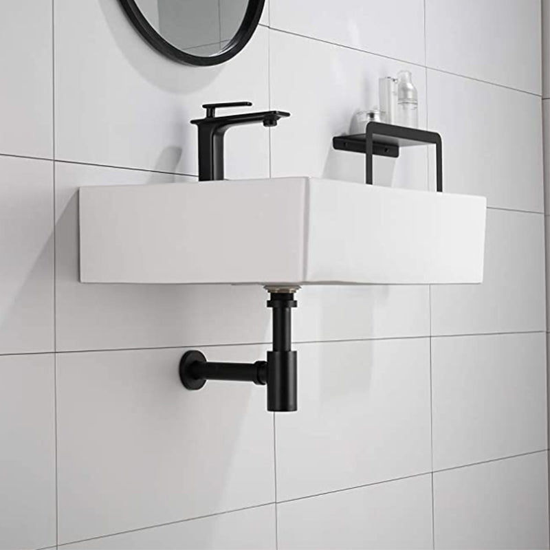 Siphon de Lavabo en Laiton Universel 45mm Tube de Siphon Noir Design standard Reglable Anti Odeur