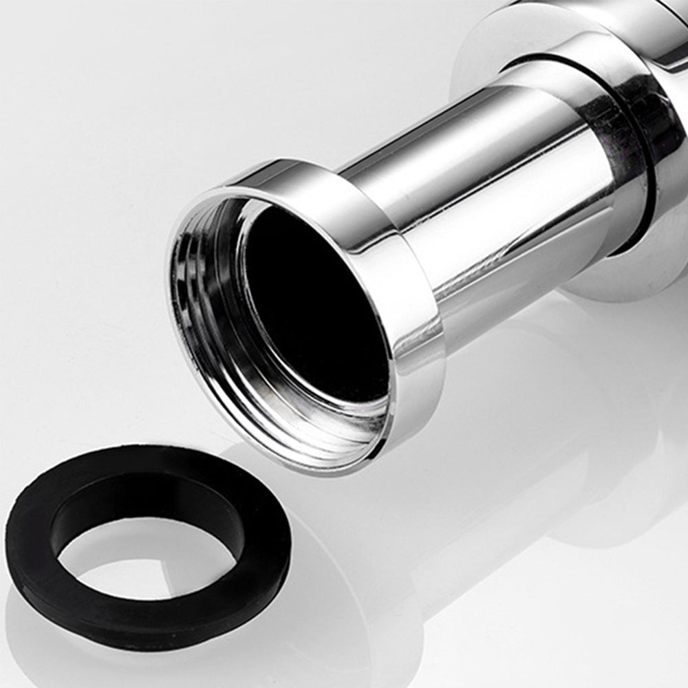 Siphon de Lavabo en Laiton Universel 45mm Tube de Siphon Chrome Design standard Reglable Anti Odeur