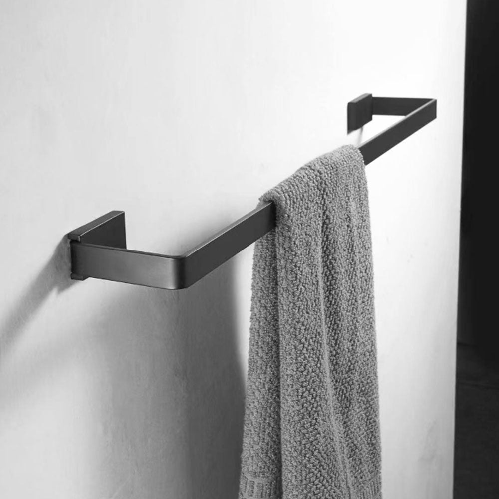 Porte Serviettes Auto Adhesif Acier inoxydable Noir 40cm pour salle de bain