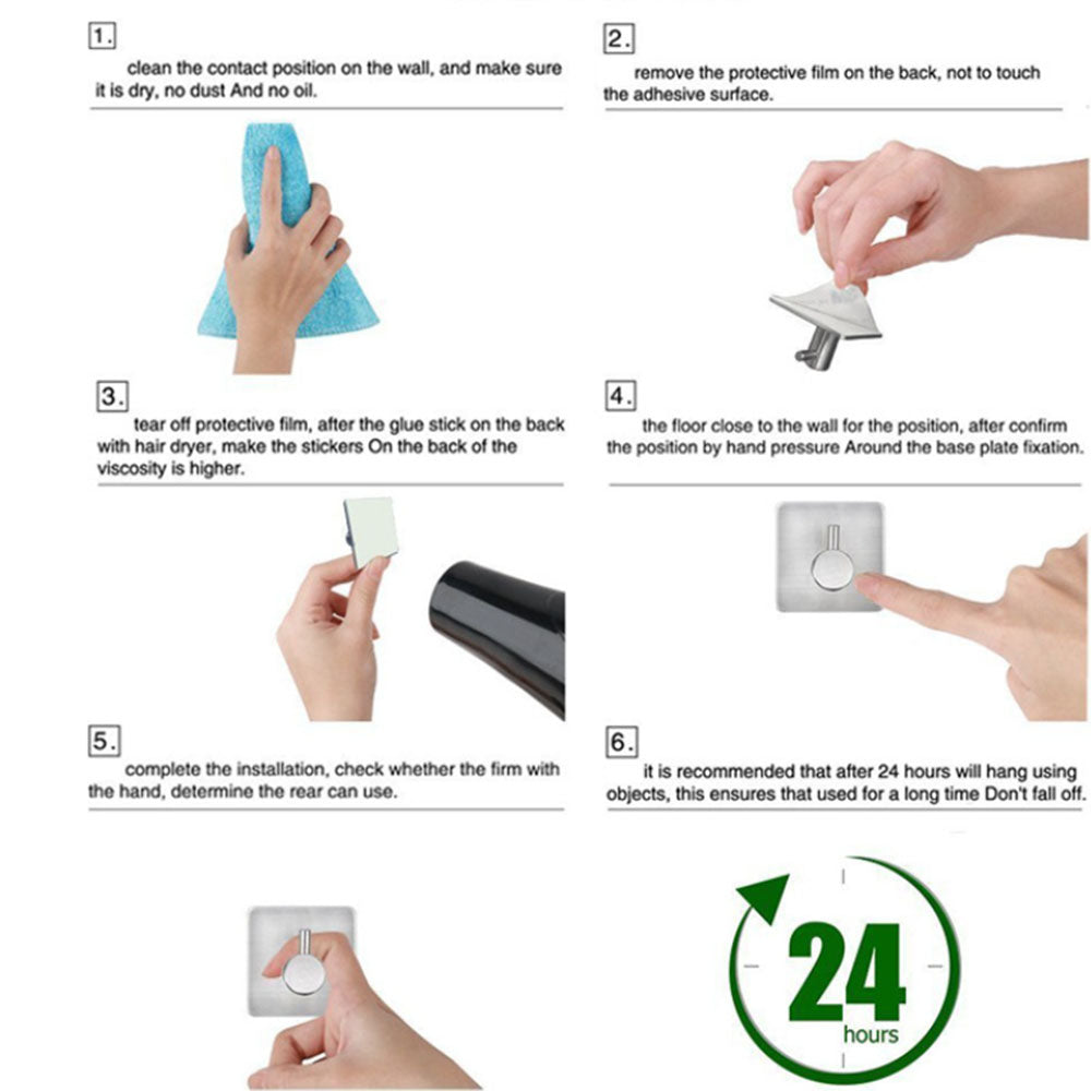 4 Pieces Crochet Porte Serviettes auto Adhesif Crochet Mural de Salle de Bains Porte Serviette