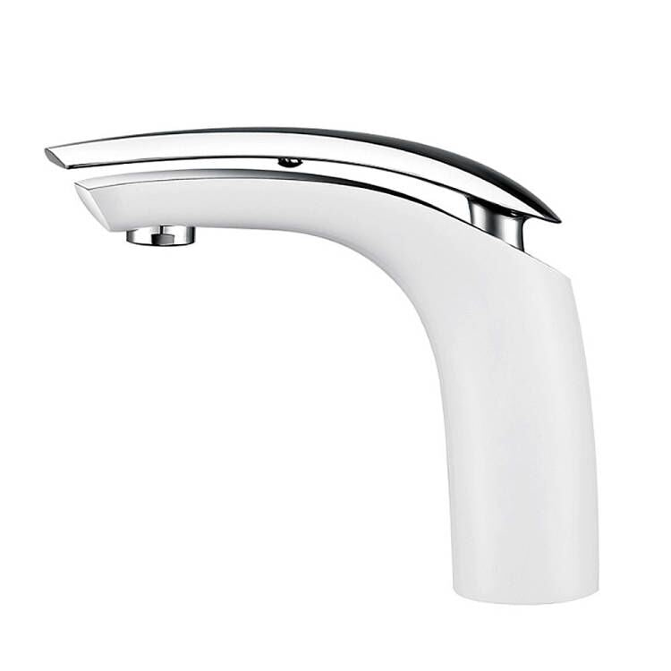 Robinet de salle de bain mitigeur de lavabo style mono laiton ceramique blanc