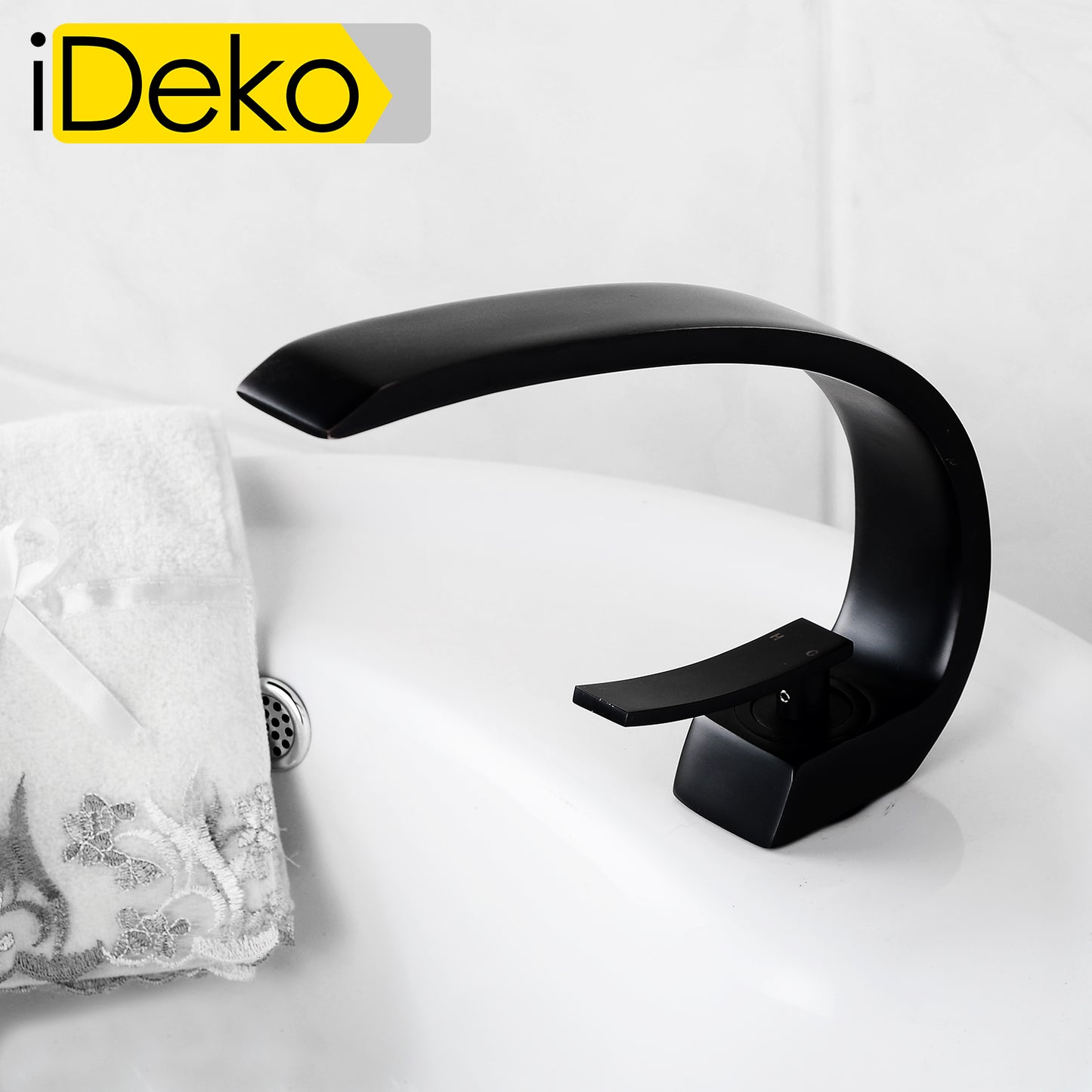 Robinet de salle de bain Mitigeur lavabo Luxe Moderne peintre Noir avec Flexible