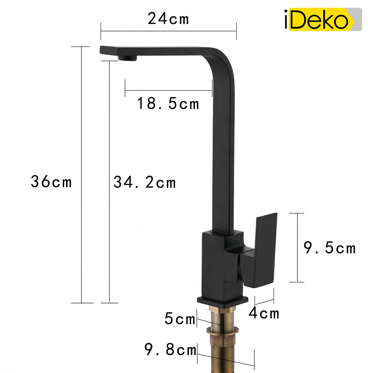 Robinet de cuisine noir a rotation de 360 degres Mitigeur Cuisine Monocommande famille standard laiton