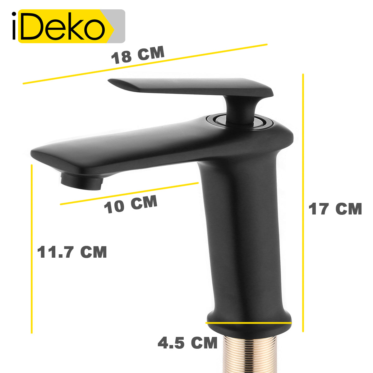 Robinet de lavabo mitigeur salle de bain Mono commande Nouveau collection en laiton peintre NOIR