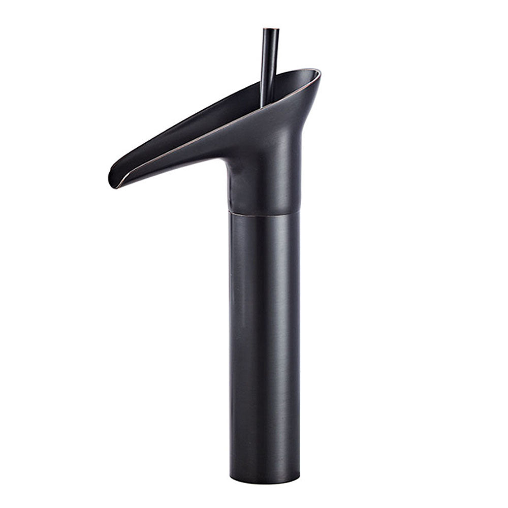 Robinet de salle de bain cascade Vintage Noir en laiton pour Vasque avec Flexible