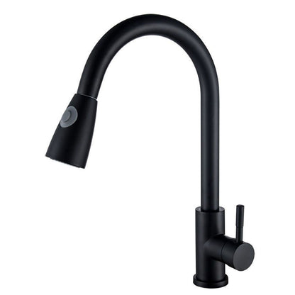 Robinet de cuisine 2 jets de douchette etirab multi fonction famille standard Noir moderne