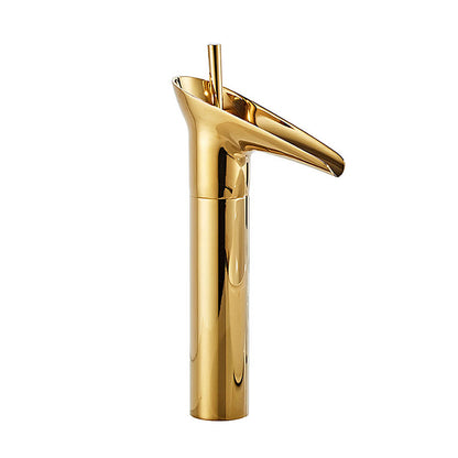 Robinet salle de bain cascade haut Royal Or dore Mitigeur de Vasque Lavabo en Laiton
