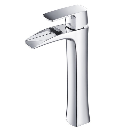 Robinet de salle de bain mitigeur lavabo de haut qualite laiton chrome cascade robinet vasque