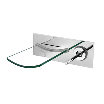 Robinet salle de bain Gros cascade en verre mural Mitigeur de Lavabo en Laiton