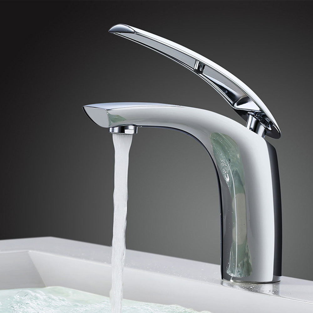 2x Robinet de salle de bain de lavabo style mono standard EU laiton ceramique chrome