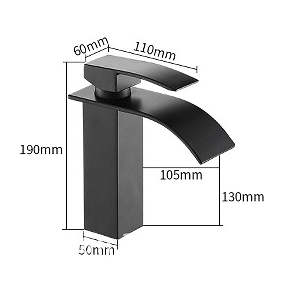 Robinet de salle de bain Mitigeur Lavabo en laiton finition peinture Noir cascade robinet d'evier salle de bains
