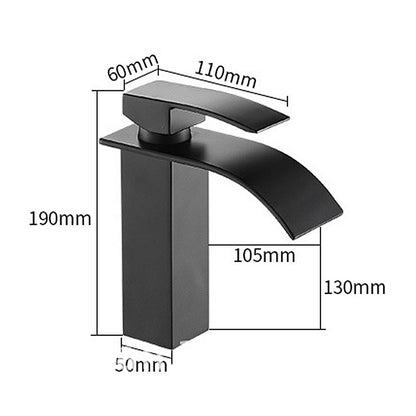 Robinet de salle de bain Mitigeur Lavabo en laiton finition peinture Noir cascade robinet d'evier salle de bains