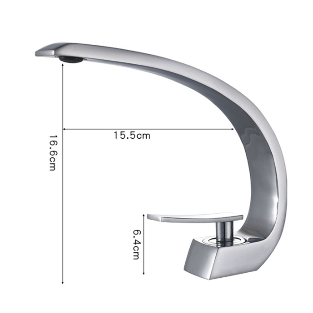 Robinet de salle de bain Mitigeur lavabo salle bain design moderne Laiton Ceramique chrome IDK6101-1 avec flexibles