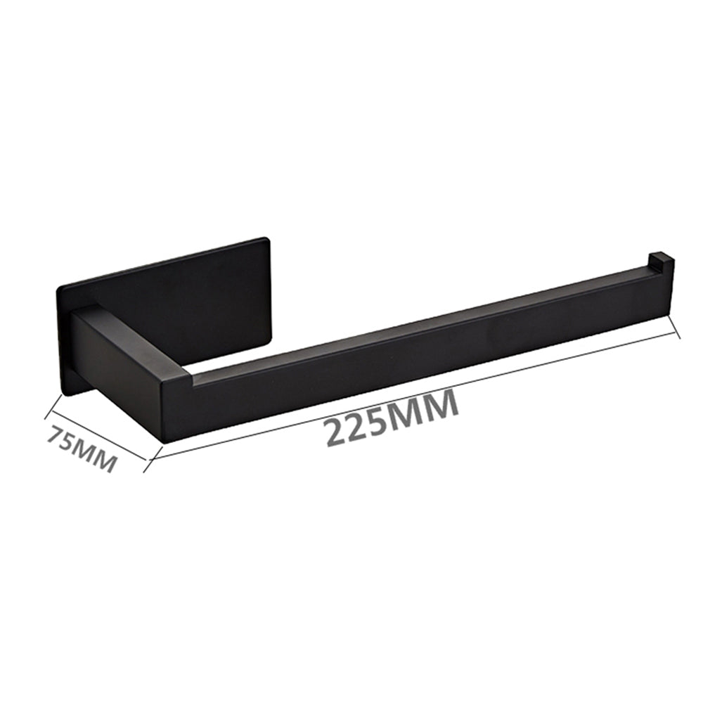 Porte Serviettes Auto-Adhesif Acier inoxydable Noir 22.5cm pour salle de bain