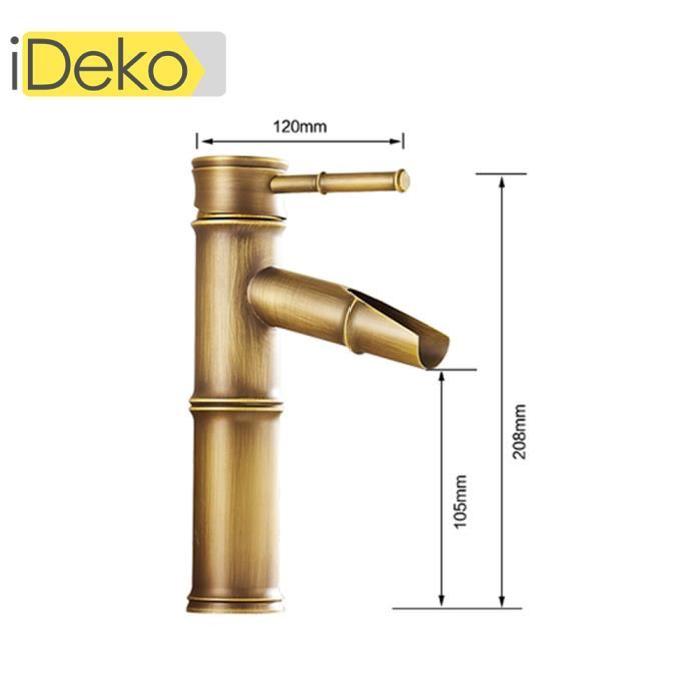 Robinet de salle de bain Mitigeur lavabo design antique bambou Laiton Ceramique IDEAN10