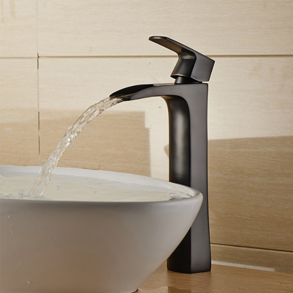 Robinet de salle de bains Mitigeur lavabo de haut Bronze huile Noir cascade robinet d'evier