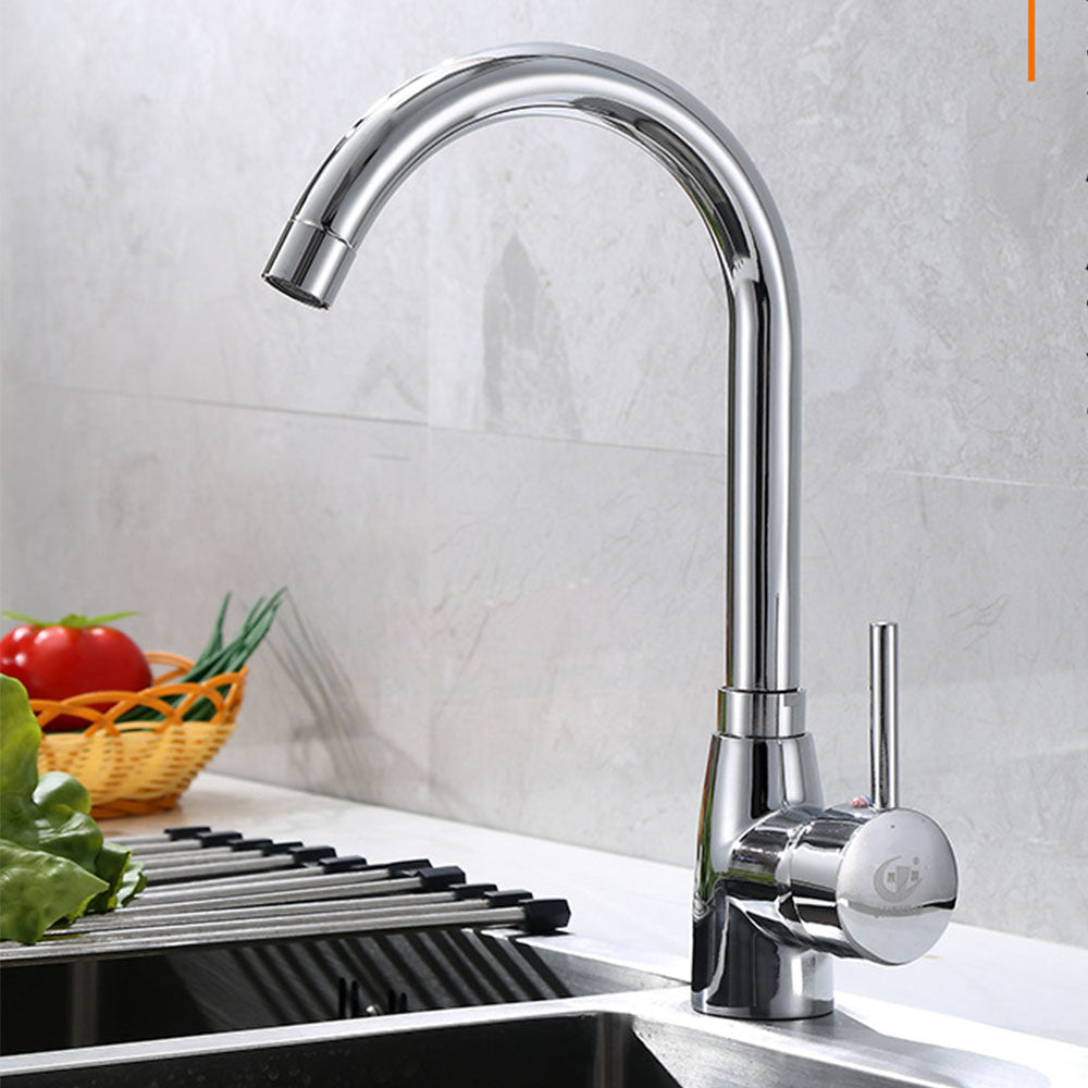 Robinet de cuisine en ceramique rotation a 360 degres evier chrome standard EU