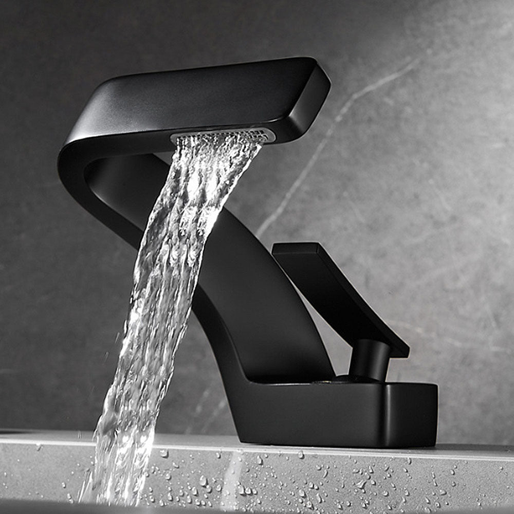 Robinet de lavabo mitigeur salle de bain cascade peintre Noir moderne Mono standard EU