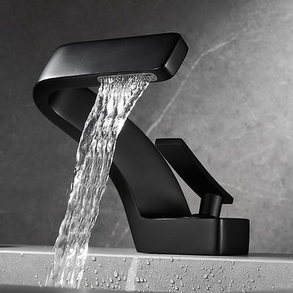 Robinet de lavabo mitigeur salle de bain cascade peintre Noir moderne Mono standard EU