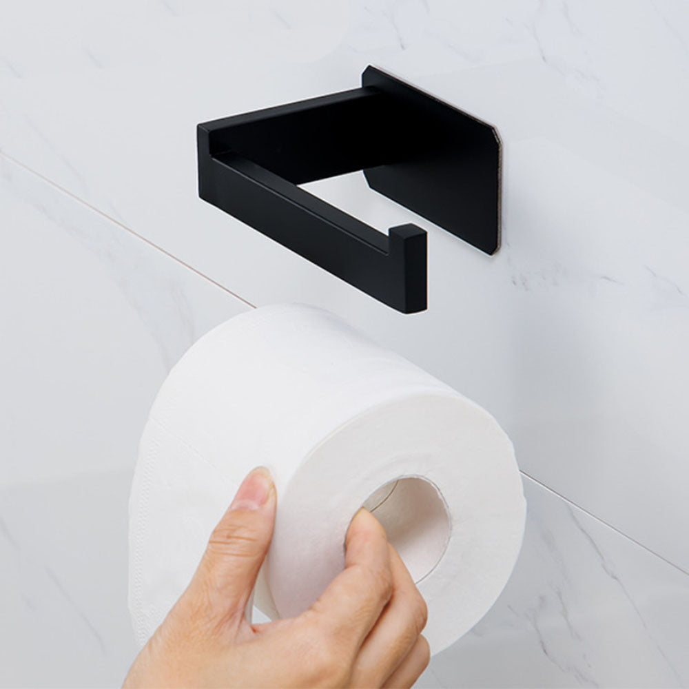 Porte Serviettes Auto-Adhesif Acier inoxydable Noir 22.5cm pour salle de bain