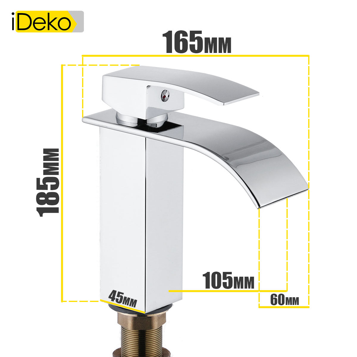2x Robinet salle de bain Mitigeur de Lavabo laiton cascade Finition Chrome ceramique avec flexible