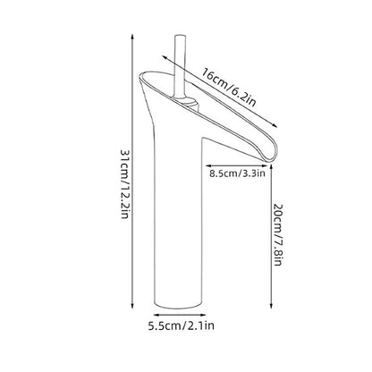 Robinet salle de bain cascade haut Royal Or dore Mitigeur de Vasque Lavabo en Laiton