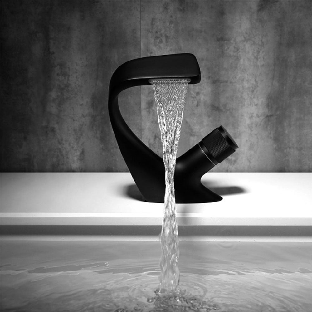 Robinet de salle de bain Mono cascade lavabo mitigeur Nouveau collection en laiton Noir cartouche ceramique