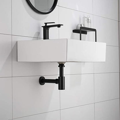 Siphon de Lavabo en Laiton Universel 45mm Tube de Siphon Noir Design standard Reglable Anti Odeur