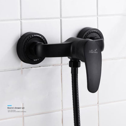 Robinet de douche salle de bain mural avec pommeau de douche 3 modele de pluie en laiton ceramique Noir