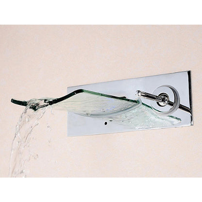 Robinet salle de bain Gros cascade en verre mural Mitigeur de Lavabo en Laiton