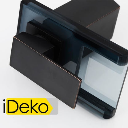 Robinet Mitigeur lavabo cascade salle de bain en ceramique en verre Noir SANS LED & Flexible