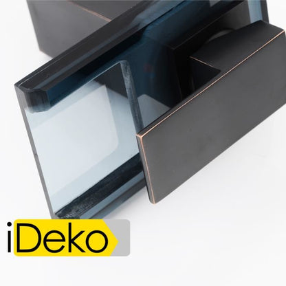 Robinet Mitigeur lavabo cascade salle de bain en ceramique en verre Noir SANS LED & Flexible