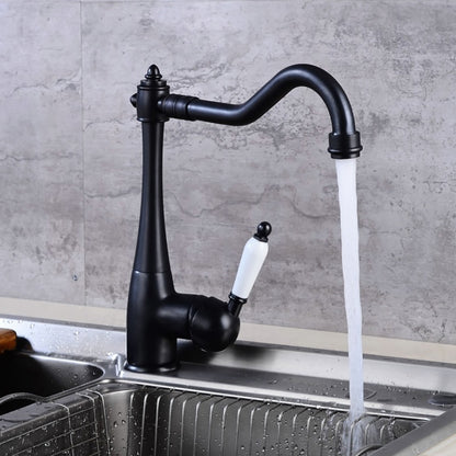 Robinet de cuisine salle de bain Mitigeur lavabo vintage en ceramique robinet evier de cuisine mitigeur noir