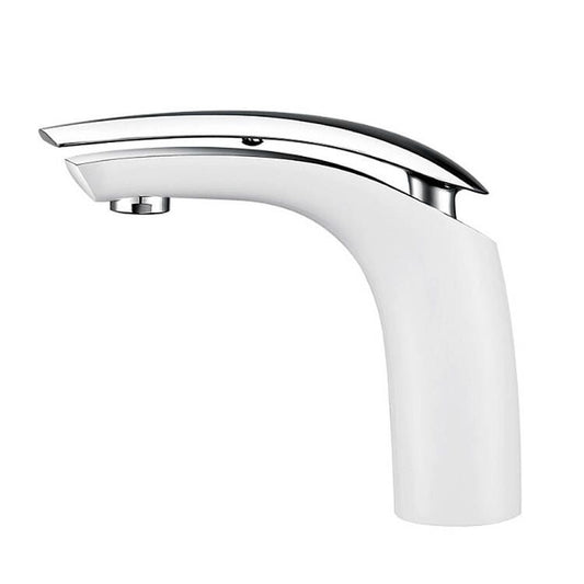 Robinet de salle de bain mitigeur de lavabo style mono laiton ceramique blanc