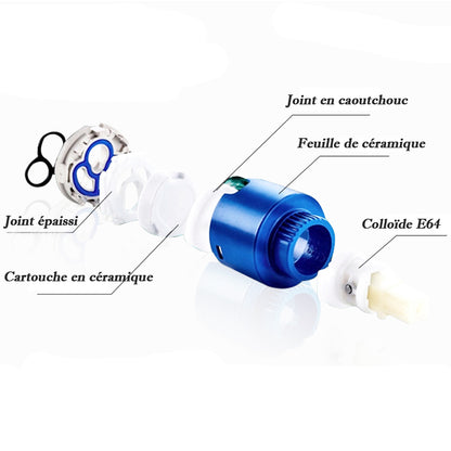 Robinet de cuisine en ceramique rotation a 360 degres evier Noir retro standard EU