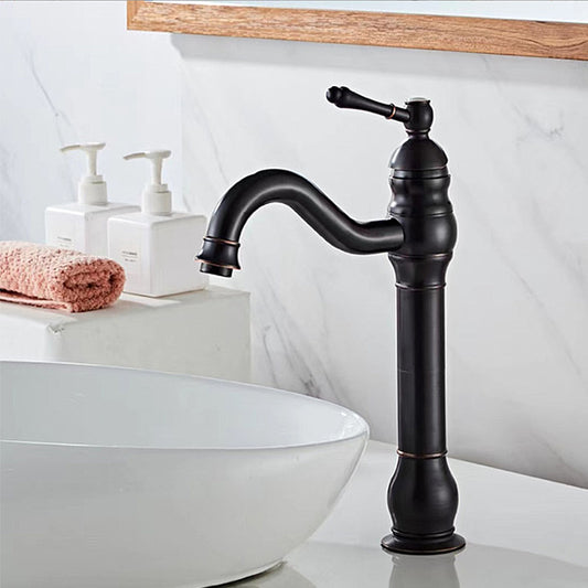 Robinet de robinet Mitigeur de Lavabo fini antique en bronze frotte Noir a l'huile mitigeur