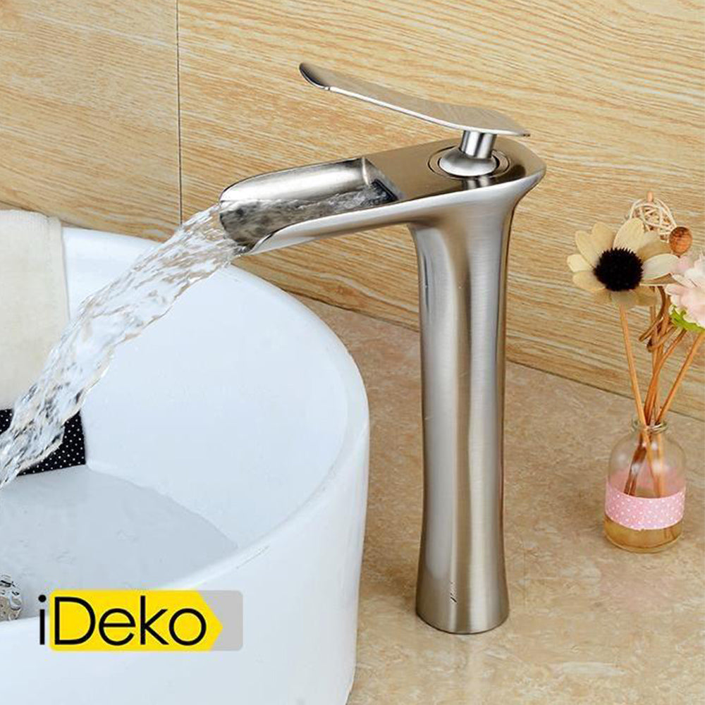Robinet de salle de bain Mitigeur lavabo en cascade vasque haut nickel bronze
