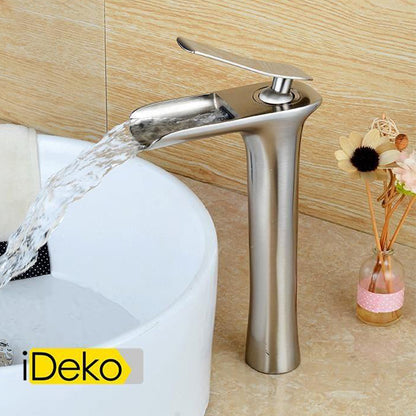 Robinet de salle de bain Mitigeur lavabo en cascade vasque haut nickel bronze