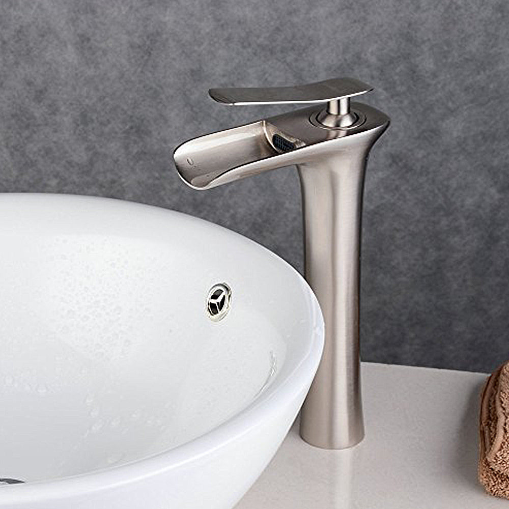 Robinet de salle de bain Mitigeur lavabo en cascade vasque haut nickel bronze