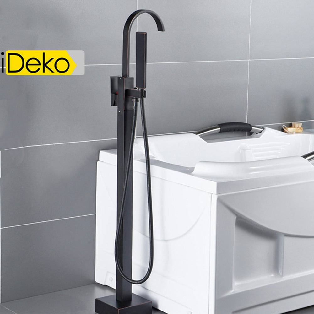 Robinet de baignoire ilot sur Pied salle de bain douche verticale sans Douchette Noir