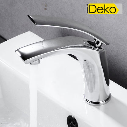 2x Robinet de salle de bain de lavabo style mono standard EU laiton ceramique chrome