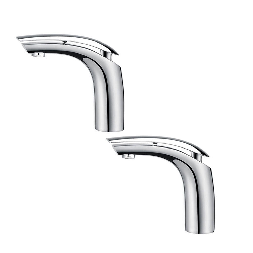 2x Robinet de salle de bain de lavabo style mono standard EU laiton ceramique chrome