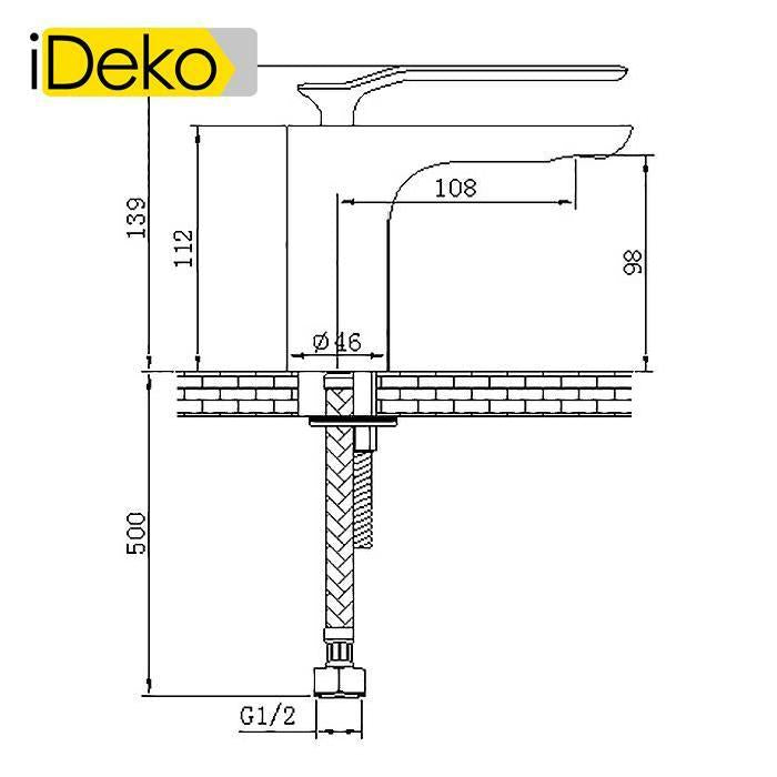 Robinet de Lavabo Mitigeur Pour Vasque Robinet Mitigeur Design noir Laque En Laiton
