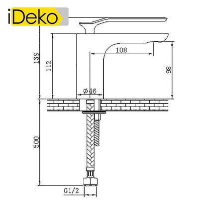 Robinet de Lavabo Mitigeur Pour Vasque Robinet Mitigeur Design noir Laque En Laiton